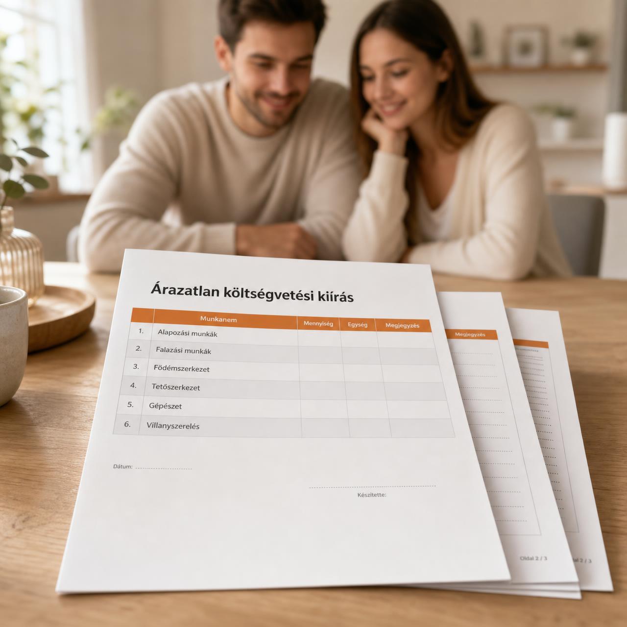Árazatlan költségvetési kiírás – dokumentum mockup